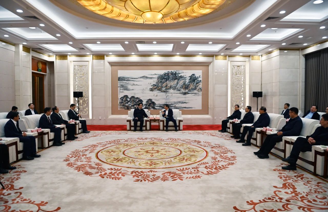 濟(jì)寧市委書記溫金榮，市委副書記、代市長張海波會見滿慎剛一行